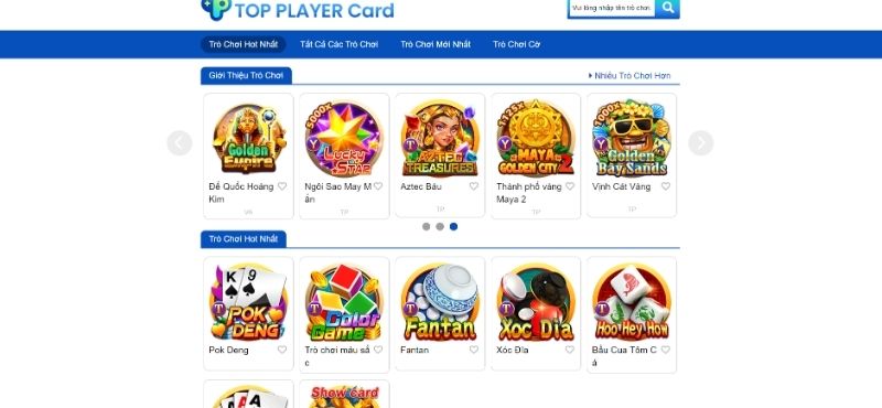 Game bài Top Player Gaming cực đa dạng